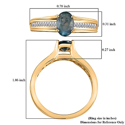 Luxoro 14K Yellow Gold AAA Narsipatnam Alexandrite and G-H I3 Diamond Ring (Size 6.0) 1.00 ctw