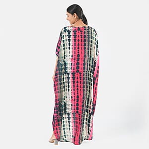 Tamsy Pink Printed Kaftan - One Size Fits Most