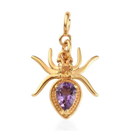 Bolivian Amethyst and Brazilian Citrine Spider Charm in Vermeil Yellow Gold Over Sterling Silver 0.75 ctw image number 0