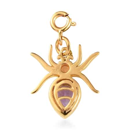 Bolivian Amethyst and Brazilian Citrine Spider Charm in Vermeil Yellow Gold Over Sterling Silver 0.75 ctw image number 4