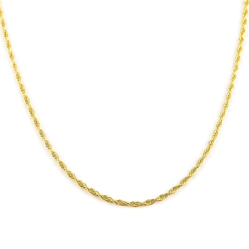 14K Yellow Gold Over Sterling Silver Adjustable Bolo Rope Chain 24 Inches 3 Grams