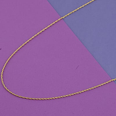 14K Yellow Gold Over Sterling Silver Adjustable Bolo Rope Chain 24 Inches 3 Grams
