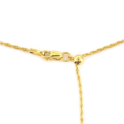 14K Yellow Gold Over Sterling Silver Adjustable Bolo Rope Chain 24 Inches 3 Grams