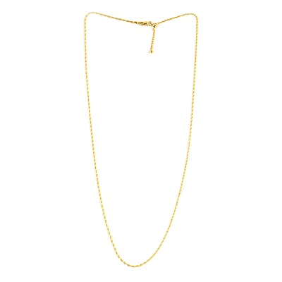 14K Yellow Gold Over Sterling Silver Adjustable Bolo Rope Chain 24 Inches 3 Grams