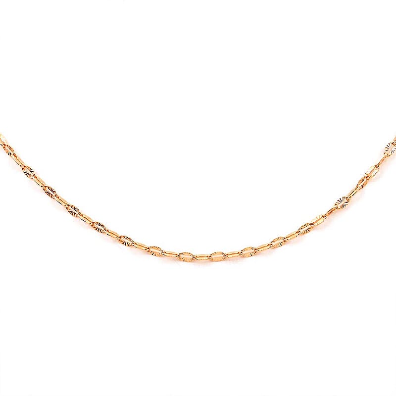 Italian 14K Rose Gold Over Sterling Silver 1.83mm Diamond Cut Necklace 24 Inches 2.70 Grams