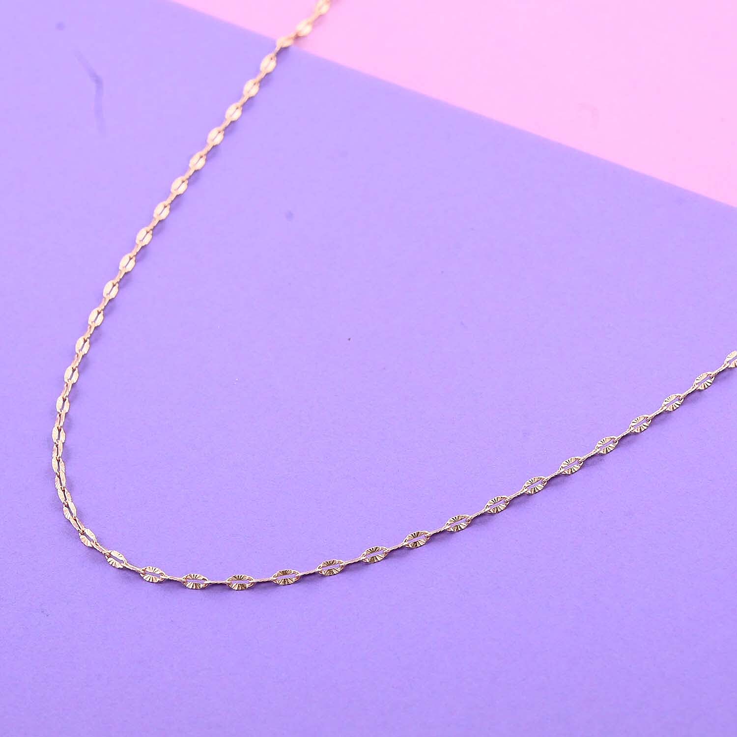 Italian 14K Rose Gold Over Sterling Silver 1.83mm Diamond Cut Necklace 24 Inches 2.70 Grams