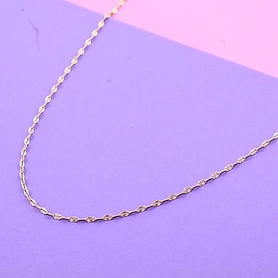 Italian 14K Rose Gold Over Sterling Silver 1.83mm Diamond Cut Necklace 24 Inches 2.70 Grams