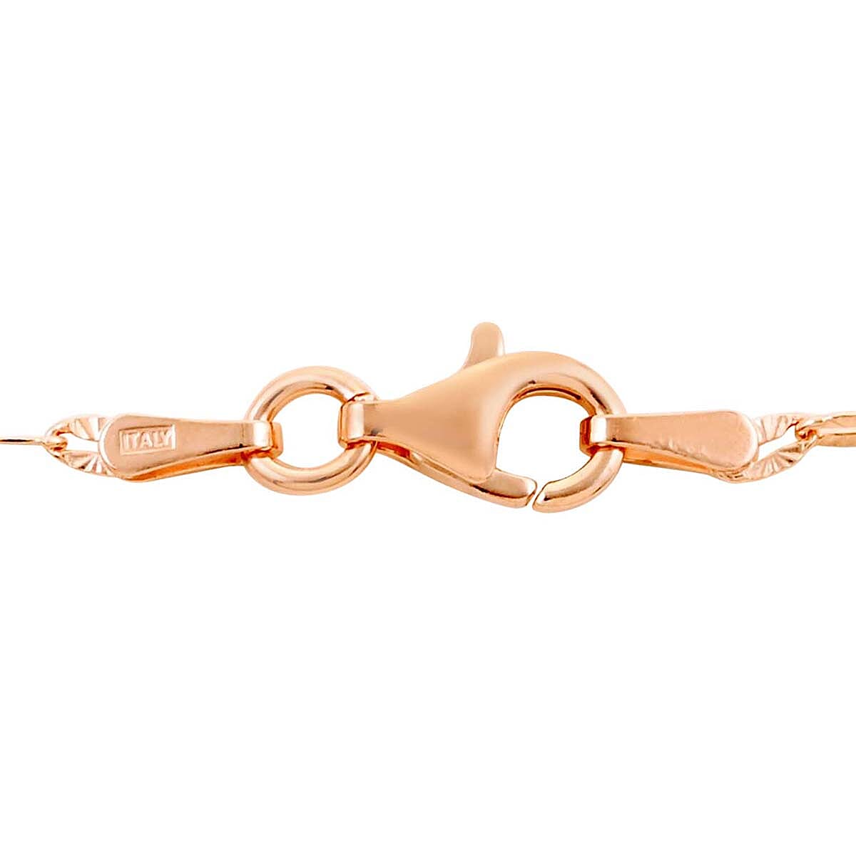 Italian 14K Rose Gold Over Sterling Silver 1.83mm Diamond Cut Necklace 24 Inches 2.70 Grams