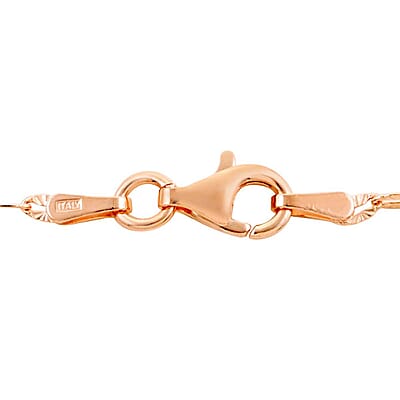 Italian 14K Rose Gold Over Sterling Silver 1.83mm Diamond Cut Necklace 24 Inches 2.70 Grams