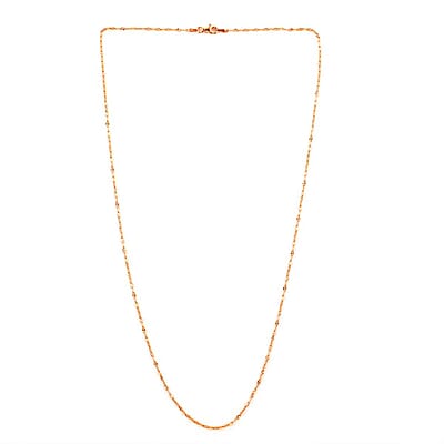 Italian 14K Rose Gold Over Sterling Silver 1.83mm Diamond Cut Necklace 24 Inches 2.70 Grams