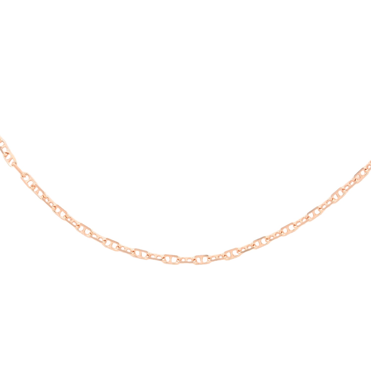 Italian 14K Rose Gold Over Sterling Silver Anchor Chain 24 Inches 2.70 Grams