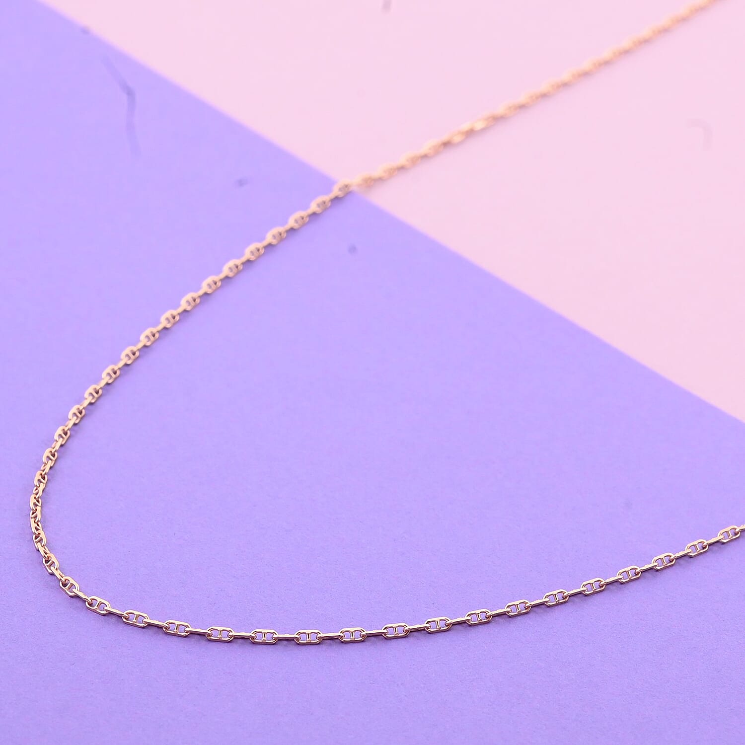 Italian 14K Rose Gold Over Sterling Silver Anchor Chain 24 Inches 2.70 Grams