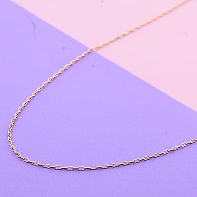 Italian 14K Rose Gold Over Sterling Silver Anchor Chain 24 Inches 2.70 Grams