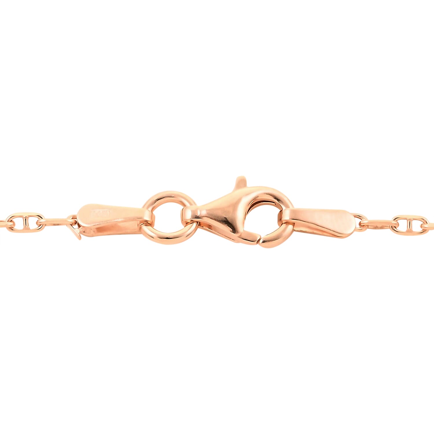 Italian 14K Rose Gold Over Sterling Silver Anchor Chain 24 Inches 2.70 Grams