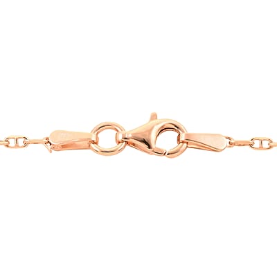 Italian 14K Rose Gold Over Sterling Silver Anchor Chain 24 Inches 2.70 Grams