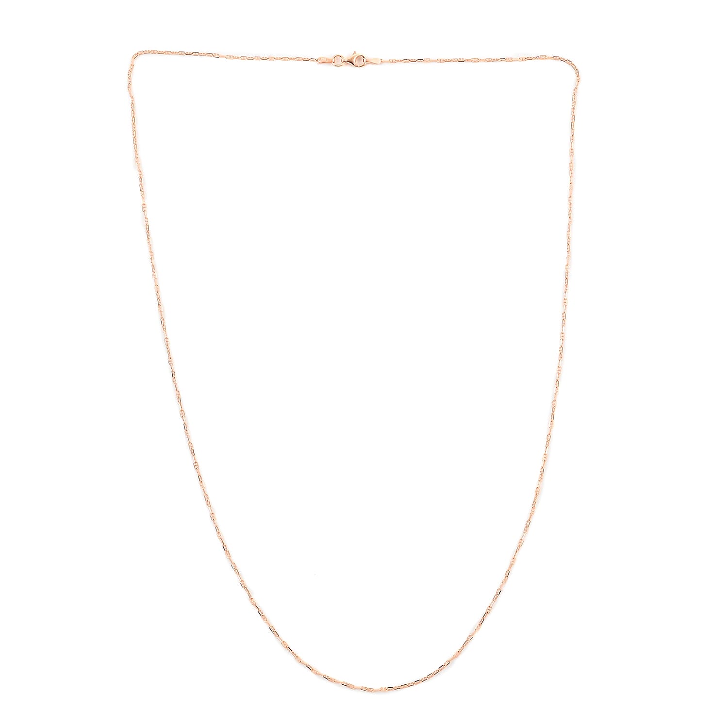 Italian 14K Rose Gold Over Sterling Silver Anchor Chain 24 Inches 2.70 Grams