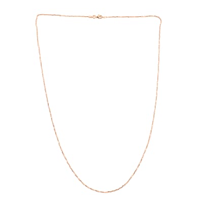 Italian 14K Rose Gold Over Sterling Silver Anchor Chain 24 Inches 2.70 Grams