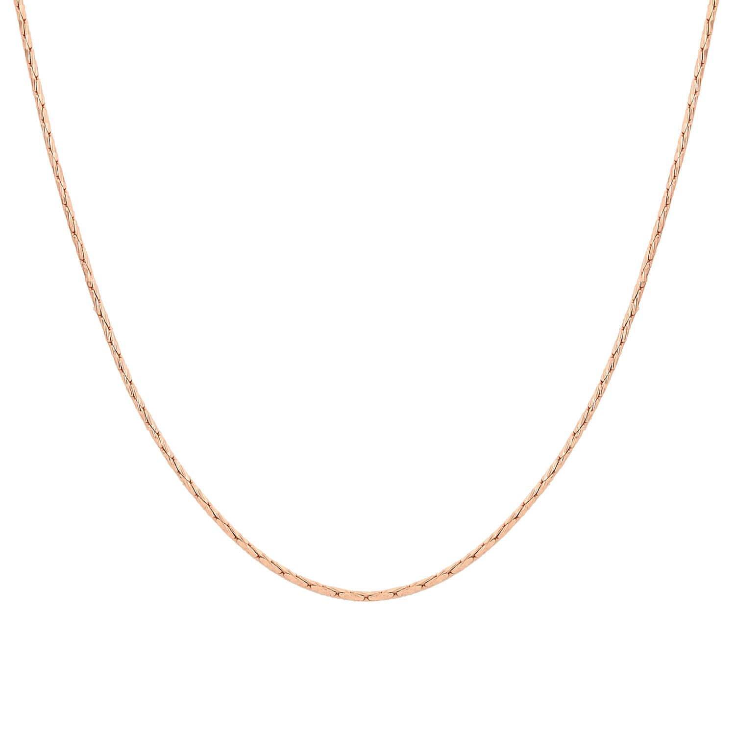 Italian 14K Rose Gold Over Sterling Silver Diamond Cut Chain 24 Inches 2.50 Grams