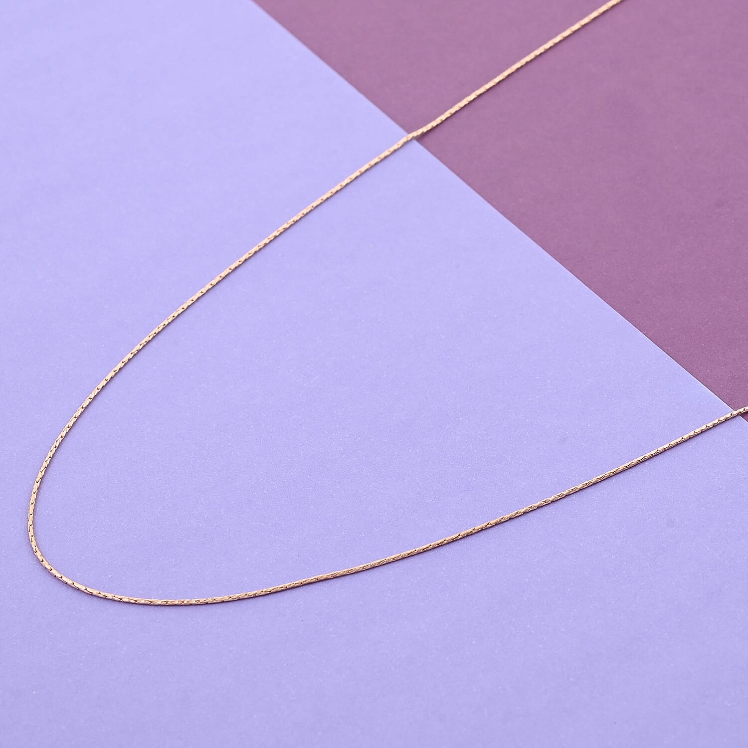 Italian 14K Rose Gold Over Sterling Silver Diamond Cut Chain 24 Inches 2.50 Grams
