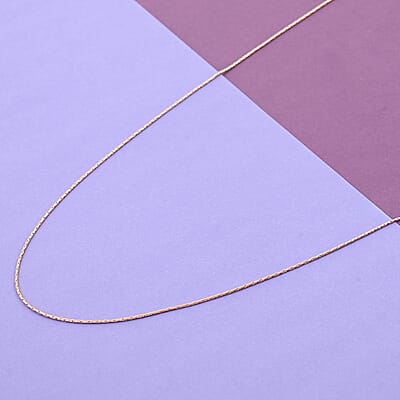 Italian 14K Rose Gold Over Sterling Silver Diamond Cut Chain 24 Inches 2.50 Grams