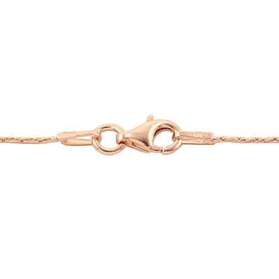 Italian 14K Rose Gold Over Sterling Silver Diamond Cut Chain 24 Inches 2.50 Grams