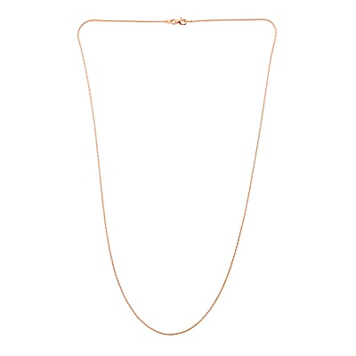 Italian 14K Rose Gold Over Sterling Silver Diamond Cut Chain 24 Inches 2.50 Grams