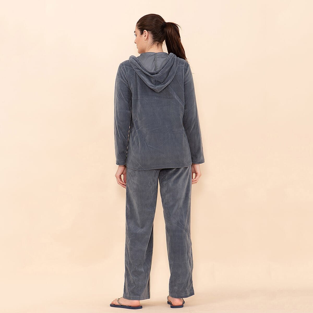 Tamsy LUX Gray Velour Track Suit Set - M image number 1