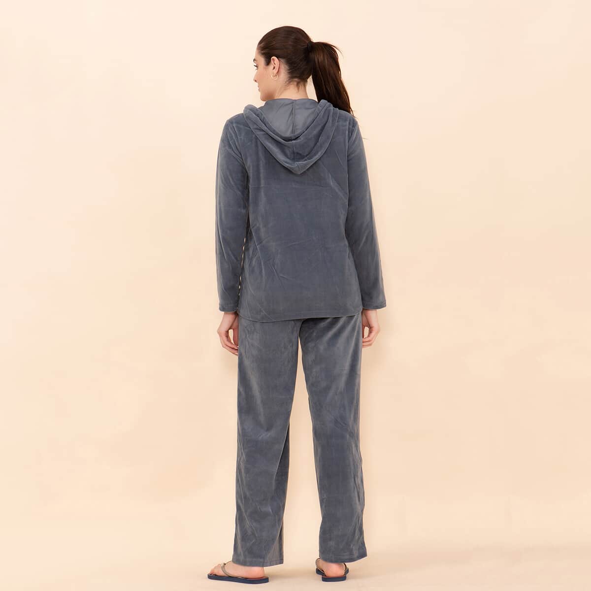 Tamsy LUX Gray Velour Track Suit Set - S image number 1