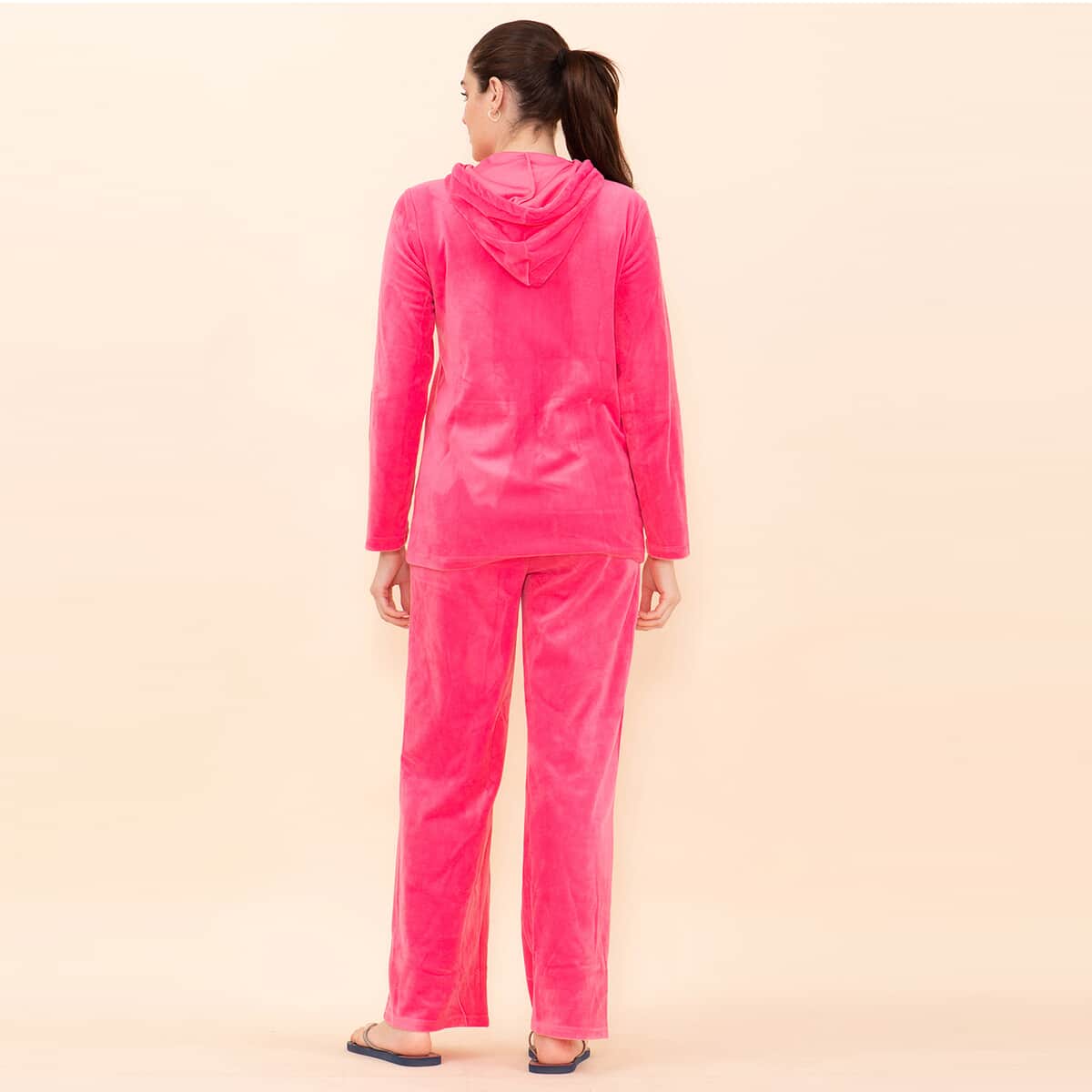 Tamsy LUX Pink Velour Track Suit Set - L image number 1