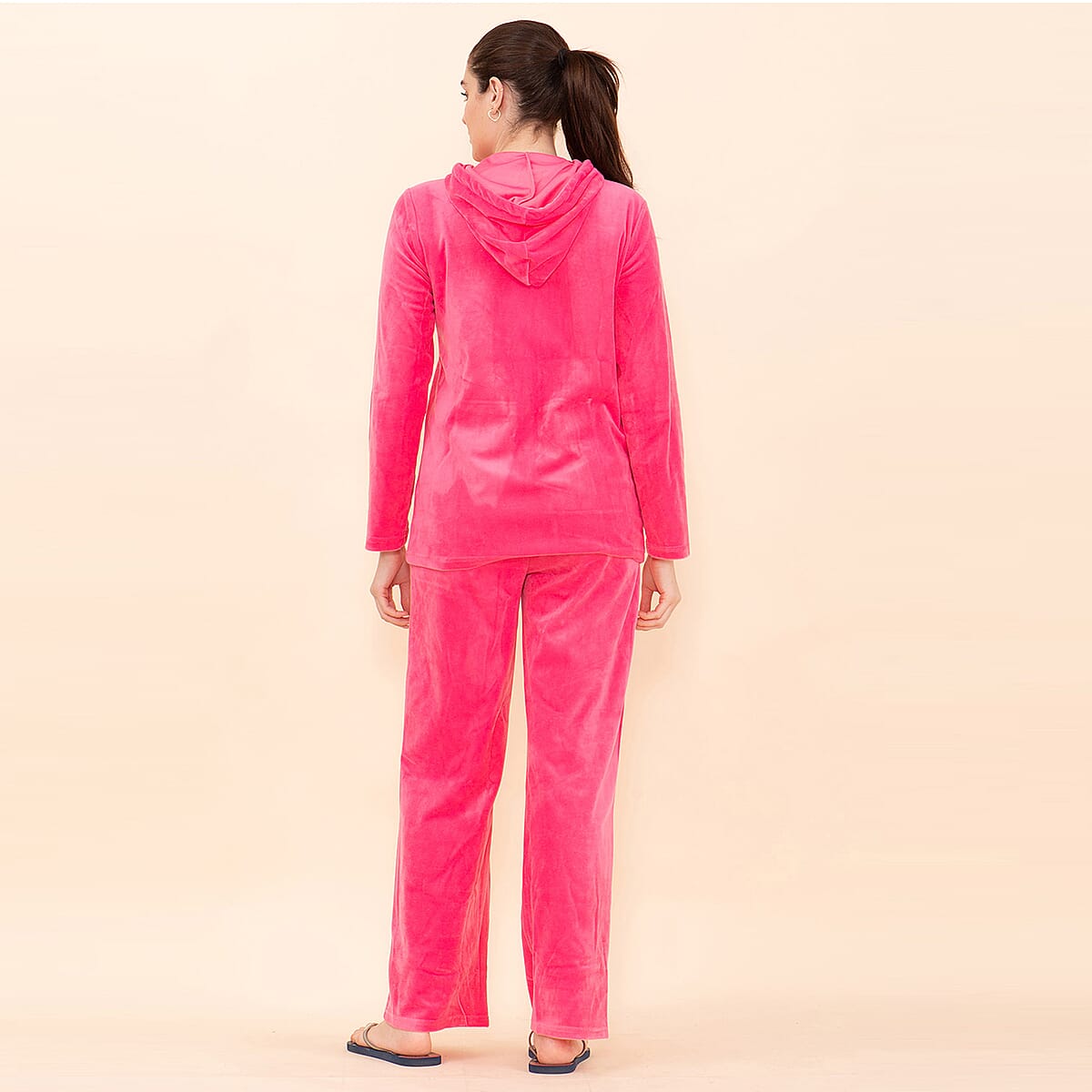 Tamsy LUX Pink Velour Track Suit Set - M image number 1
