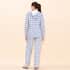 Tamsy Blue Checkered Printed Brushed Flannel Track Suit Set -L image number 1