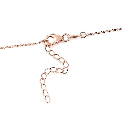 Natural Blush Tourmaline Necklace 18 Inches in Vermeil Rose Gold Over Sterling Silver 0.85 ctw