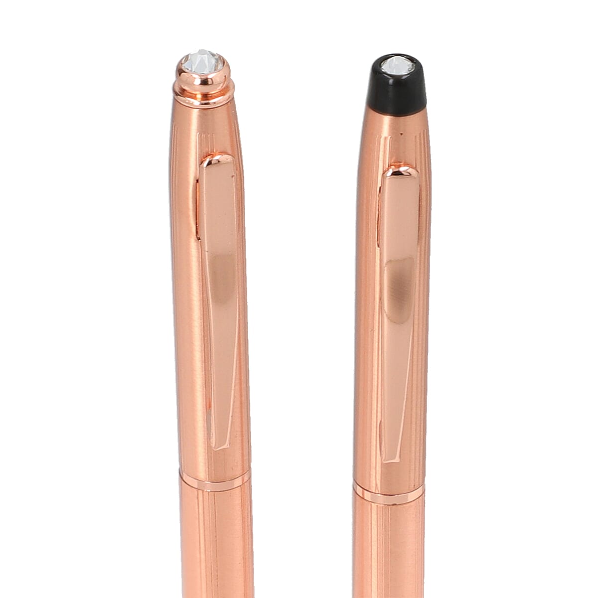 HOMESMART Set of 2 Solid Copper Ball Point Antimicrobial Pens with Crystal in Gift Box -Bronze | Best Refillable Ballpoint Pen | Luxury Decorative Ballpoint Pens image number 4