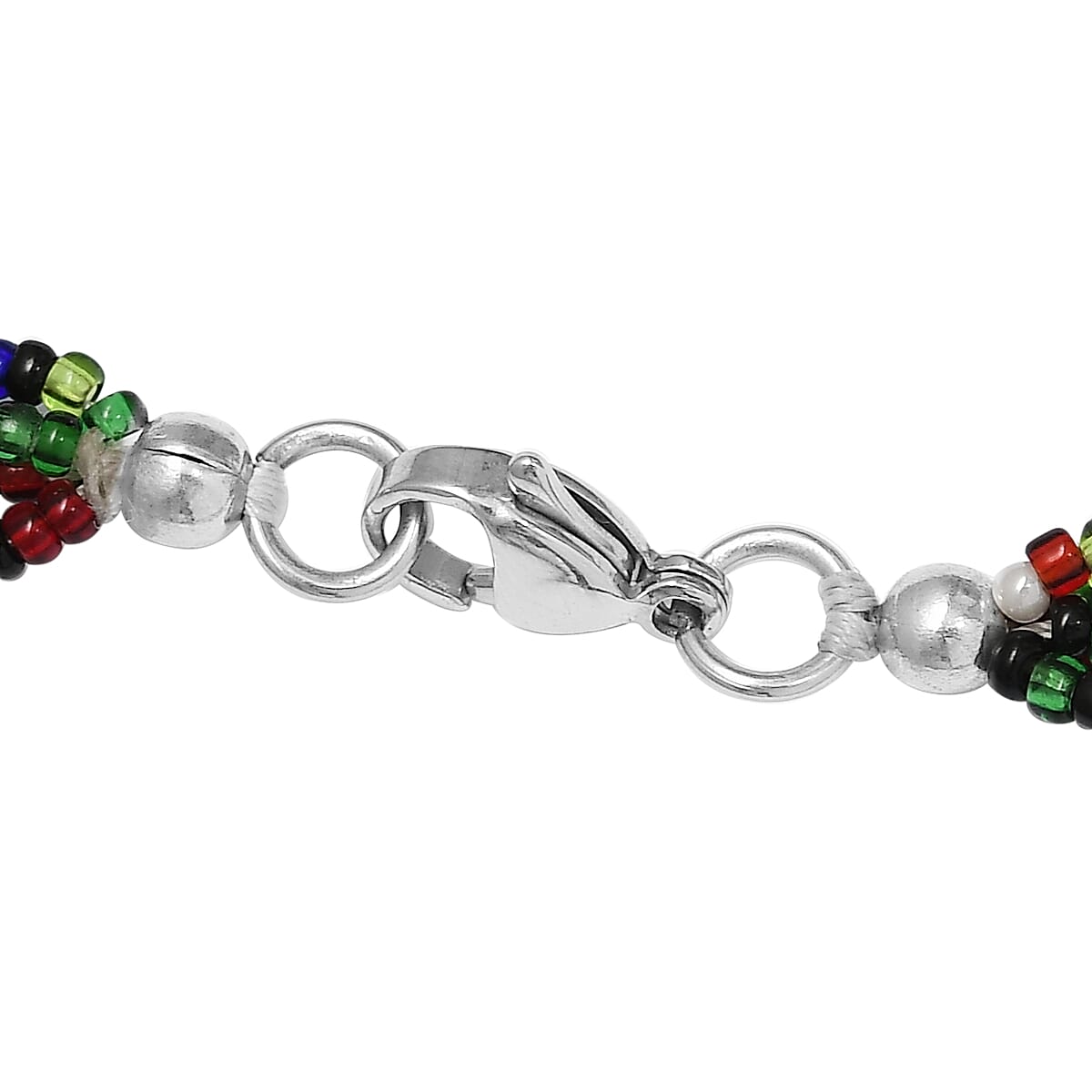 Green Aventurine and Multi Gemstone Beaded Necklace 20 Inches in Platinum Over Copper and Stainless Steel 105.12 ctw