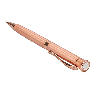 Anti Microbacterial Studded Ball Pen with Crystal - Bronze