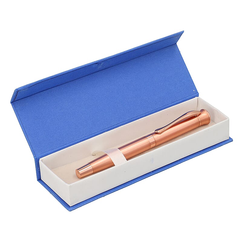 Anti Microbacterial Studded Roller Pen with Crystal - Bronze