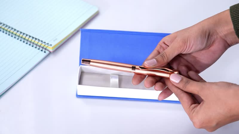 Anti Microbacterial Studded Roller Pen with Crystal - Bronze
