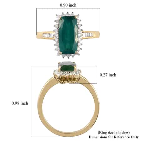 LUXORO 10K Yellow Gold AAA Grandidierite and G-H I3 Diamond Ring (Size 7.0) 3.35 Grams 2.90 ctw image number 5