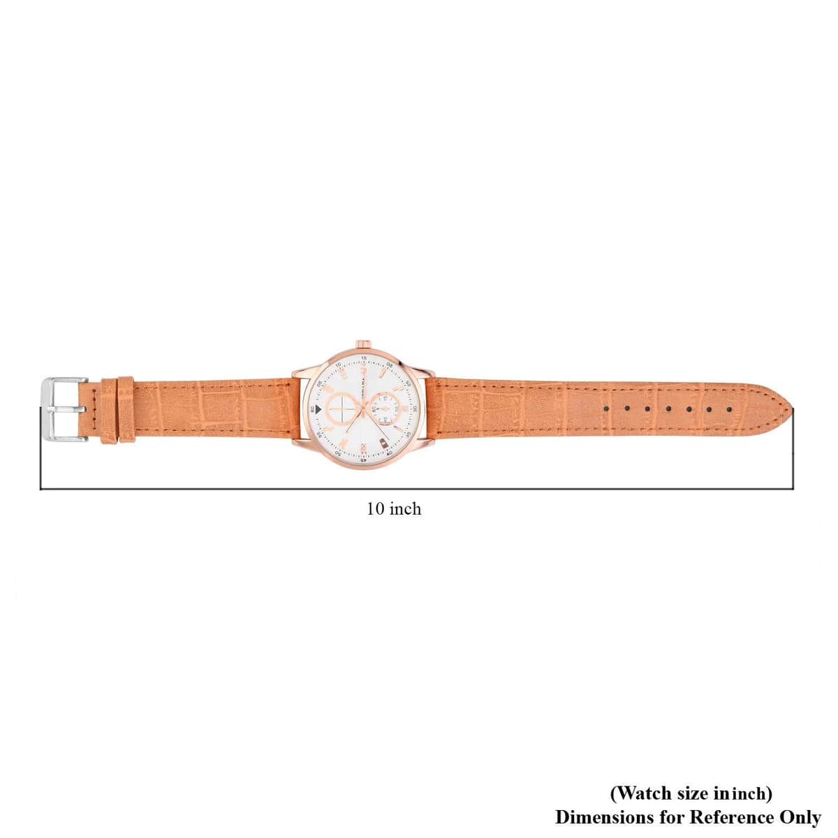 Strada Japanese Movement Watch in Rosetone with Orange Faux Leather Strap (40.65mm) (5.75-7.75 Inches) image number 6