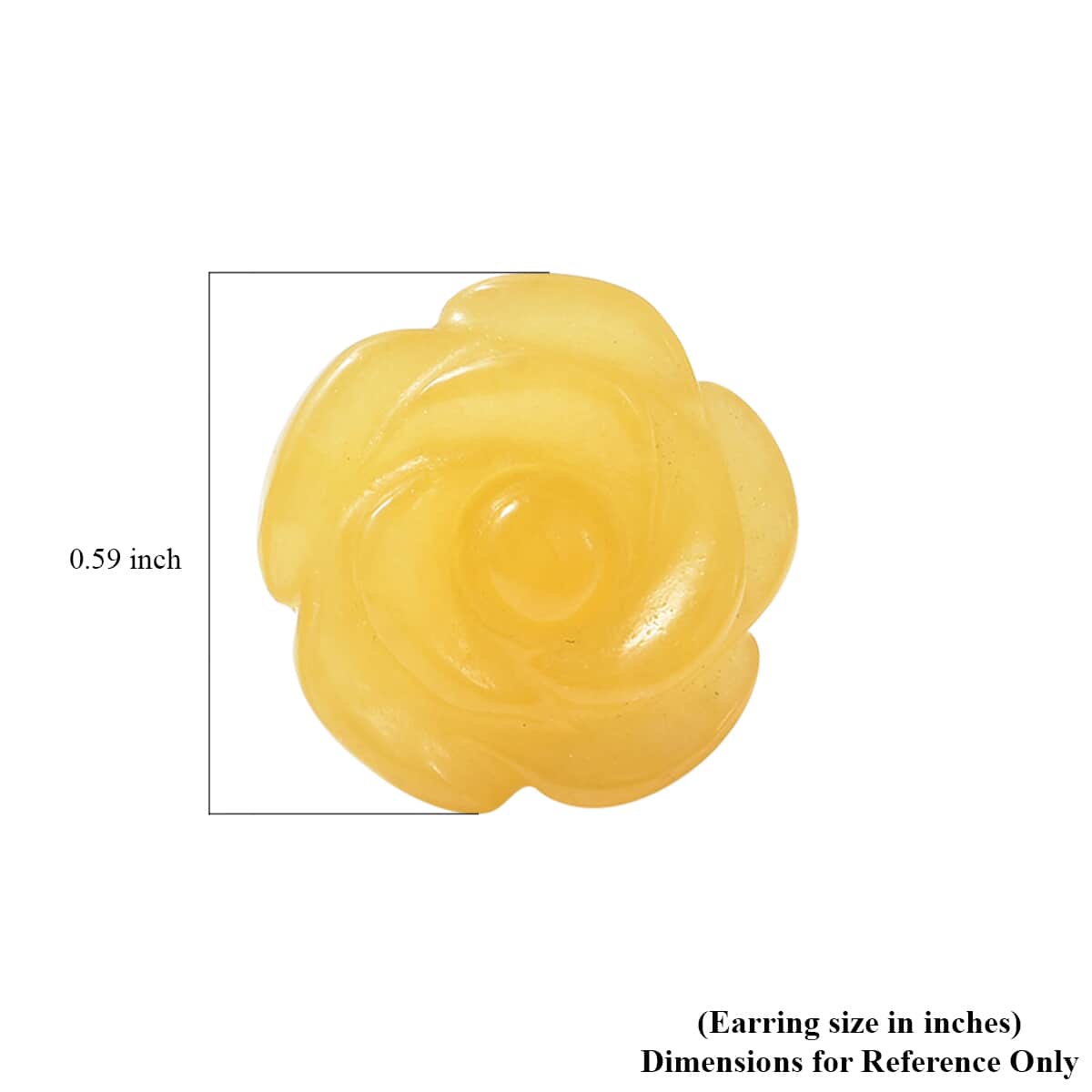 Honey Jade (D) Carved Rose Stud Earrings in Rhodium Over Sterling Silver 22.50 ctw image number 4