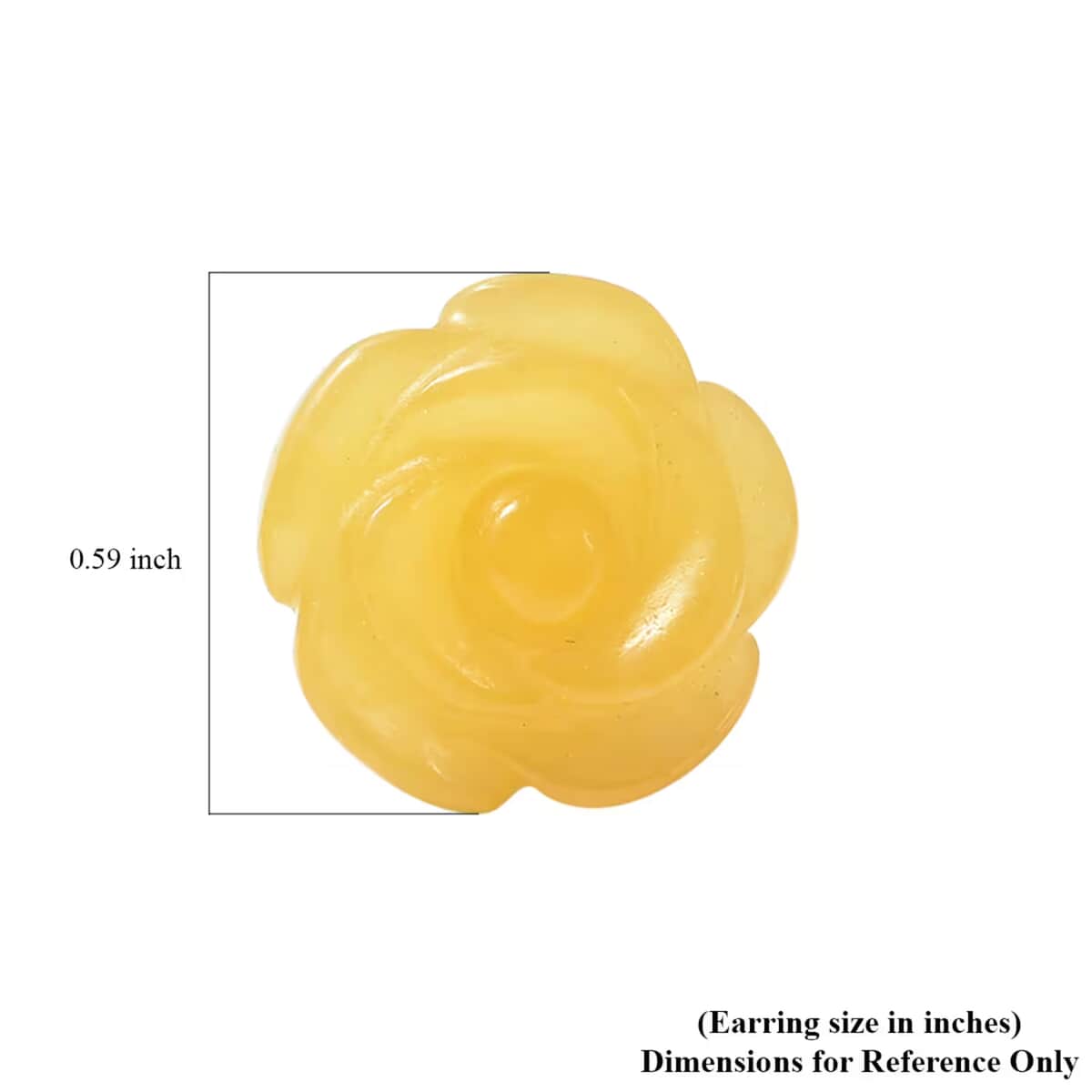 Honey Jade (D) Carved Rose Stud Earrings in Rhodium Over Sterling Silver 22.50 ctw image number 6