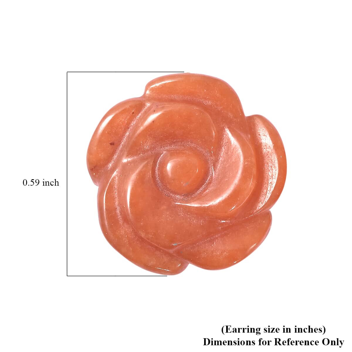 Red Jade (D) Carved Rose Stud Earrings in Rhodium Over Sterling Silver 22.00 ctw image number 4