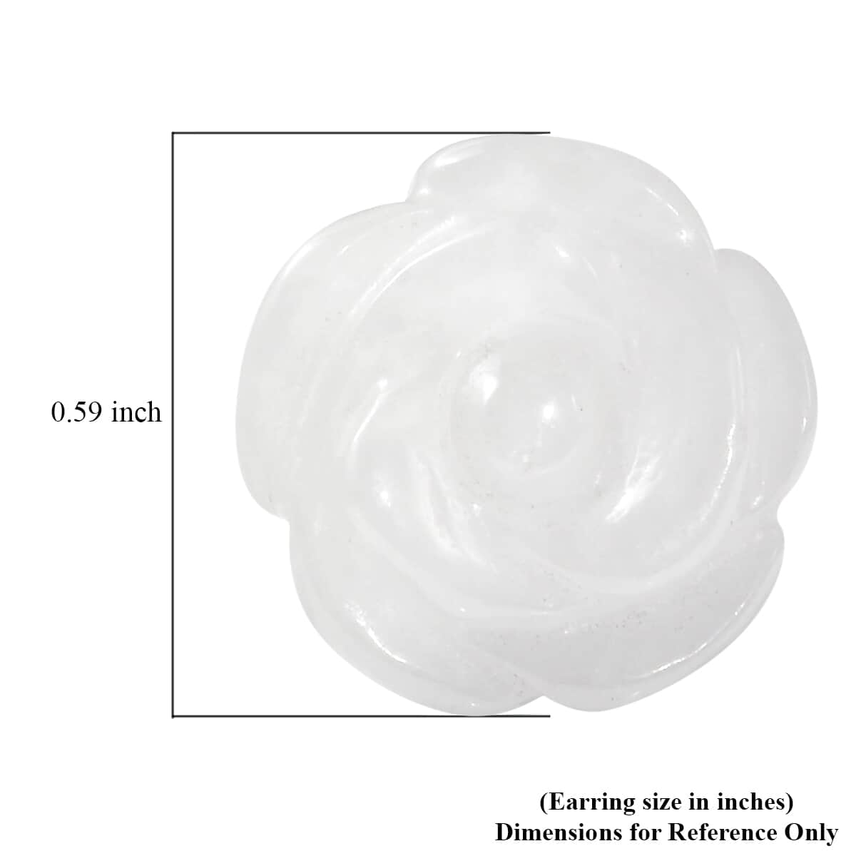 Natural Jade 22.50 ctw Carved Rose Stud Earrings in Rhodium Over Sterling Silver image number 4