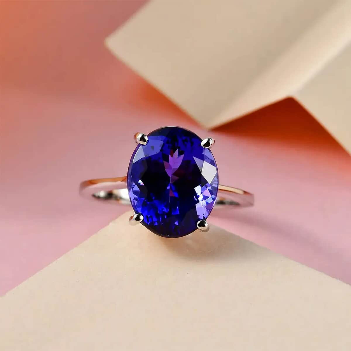 Rhapsody 950 Platinum AAAA Tanzanite Solitaire Ring (Size 10.0) 5 Grams 5.00 ctw image number 1
