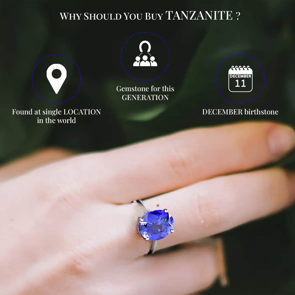 Rhapsody 950 Platinum AAAA Tanzanite Solitaire Ring (Size 10.0) 5 Grams 5.00 ctw image number 4