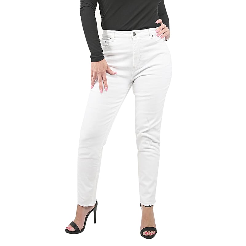 Halston White Denim Skinny High Waist Jean - Size 6