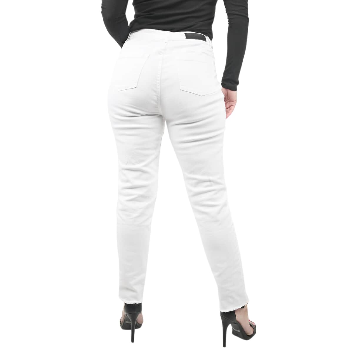 HALSTON White Denim Skinny High Waist Jean - Size 6 image number 1