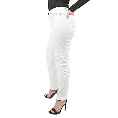 Halston White Denim Skinny High Waist Jean - Size 6