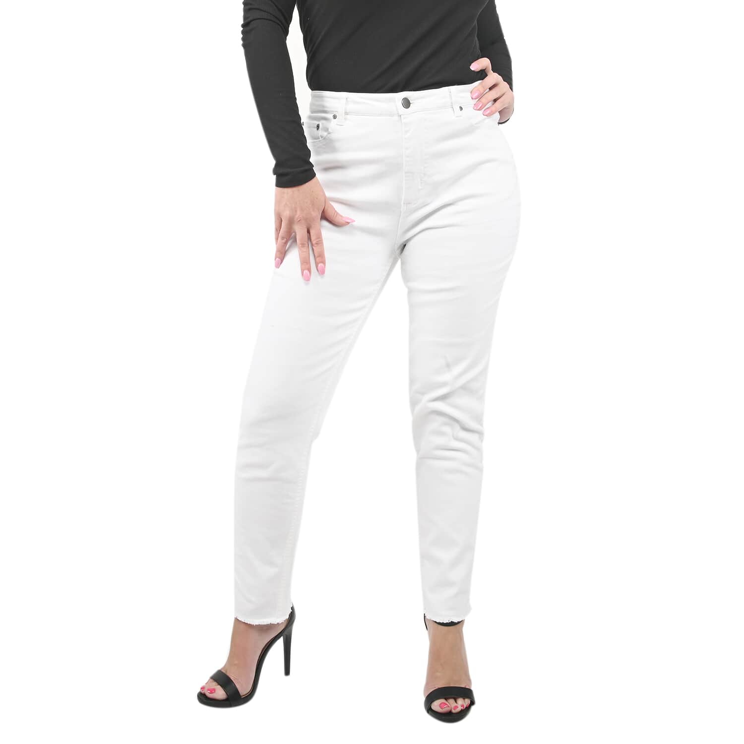 Ladies white jeans size sale 14