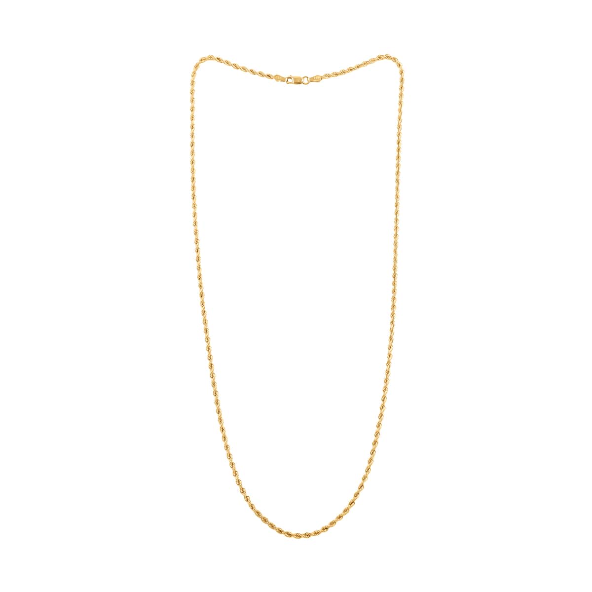 NEW YORK CLOSEOUT 10K Yellow Gold 2.5mm Rope Necklace 20 Inches 3.25 Grams image number 2